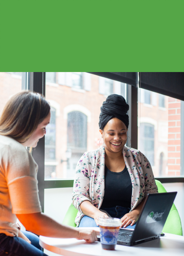 Two people working together at Zipcar.
